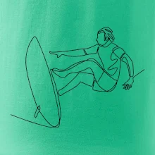 Surfař na vlně jedním tahem