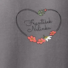 Tričko se jmény dětí - srdce na prsu