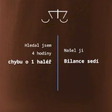 Hledání haléře bilance sedí