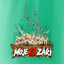 Liblice B pád vysílačů moje 11 září komiksový motiv