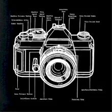 Nákres starý fotoaparát