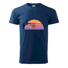 Retro západ slunce a basketbalový koš