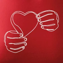 Ruka držící srdce  jedním tahem