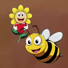 Parové triko - Včela a květina