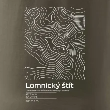 Lomnický štít - vrstevnice v obdélníku
