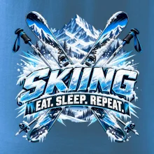 Sjezdové lyže v horách eat sleep repeat