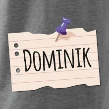 Papírek se jmenovkou - prso - vlastní jméno