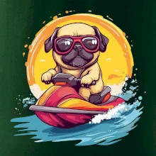 Mops na vodním skútru