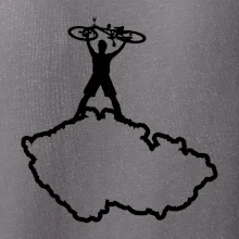 Mapa ČR - cyklista na prsou