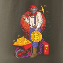 Horník těží bitcoiny