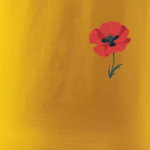 Vlčí mák kreslený na prsu