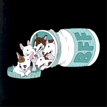 Bullterrier Friends Forever zelené (Pecka design)