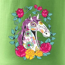 Kůň barevný s květinami