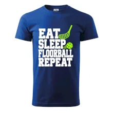 Eat Sleep Floorball Repeat - zelená hokejka