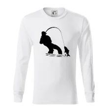 Rybář tahající rybu