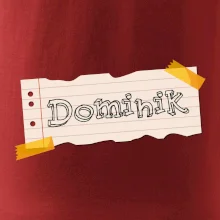 Papírek se jmenovkou - vlastní jméno