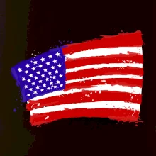 Americká vlajka ohnutá