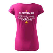 Elektrikář - hlavní jistič - Nápis na zádech