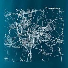 Mapy měst černobílé Pardubice