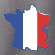 Francouzská vlajka mapa obrys