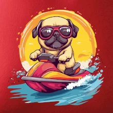 Mops na vodním skútru