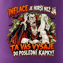Drákula vyděšený z nekonečně dlouhé účtenky