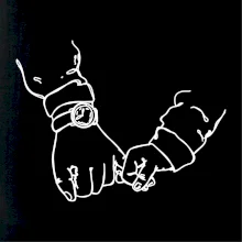 Táta a syn ruce obrys