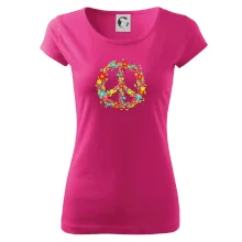 Peace symbol červené květiny