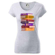 Knihomol stojící knihy