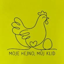 Minimalistická slepice s vejcem a srdcem
