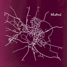 Černobílá mapa Blatná