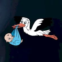 Čáp a miminko - kluk (Hana-creative)