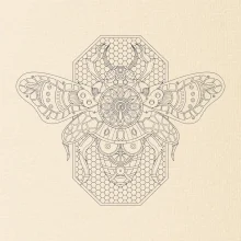 Steampunk včela černobílá