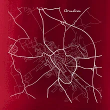 Černobílá mapa Chrudim