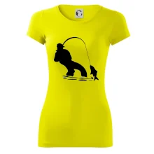 Rybář tahající rybu