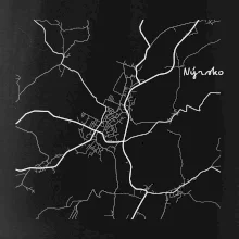 Černobílá mapa Nýrsko  340 22