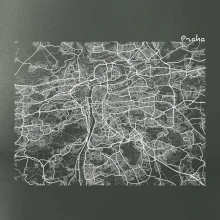 Mapy měst černobílé Praha