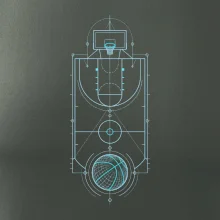 Technický nákres basketbalového hřiště