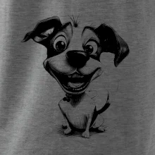 Černobílá karikatura Jack Russell teriér