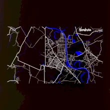 Neratovice - Mapa s vodními toky