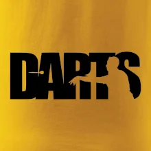 Darts - nápis se šipkařem