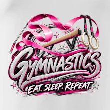 Gymnastická stuha a kruhy eat sleep repeat
