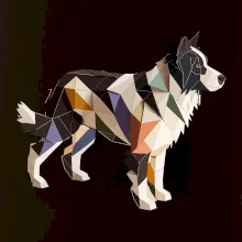 Border colie slepená z papíru