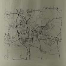 Mapy měst černobílé Pardubice