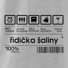 Čárový kód - řidička šaliny