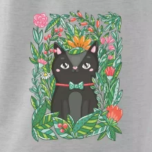 Kočka s květy malovaná