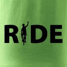 Ride - nápis s cyklistou