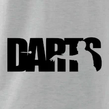 Darts - nápis se šipkařem