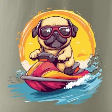 Mops na vodním skútru