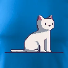 Kočka bílá pixel